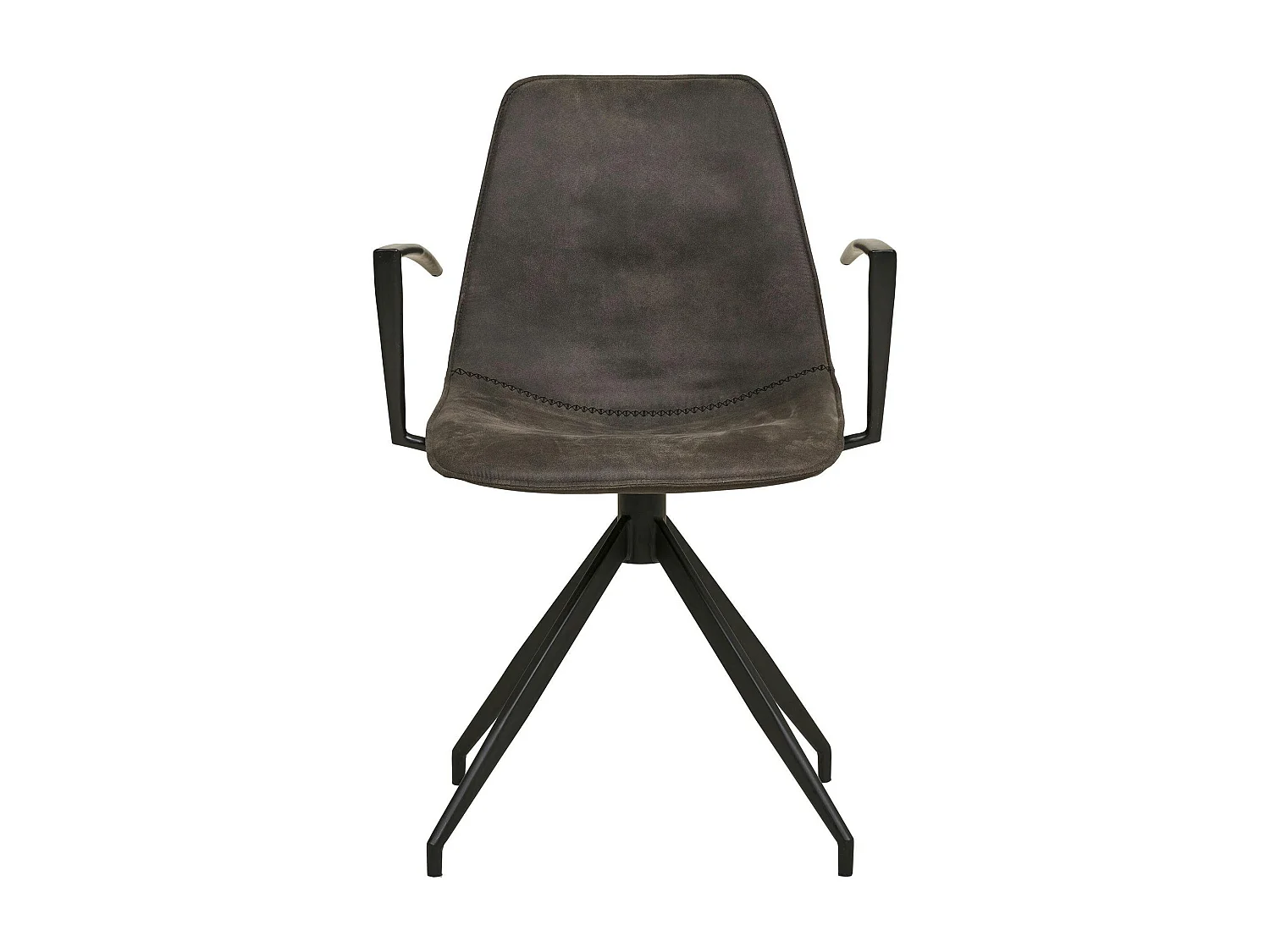 Chaise pivotante marron avec accoudoirs et motif couture (lot de 2) AMSTERDAM