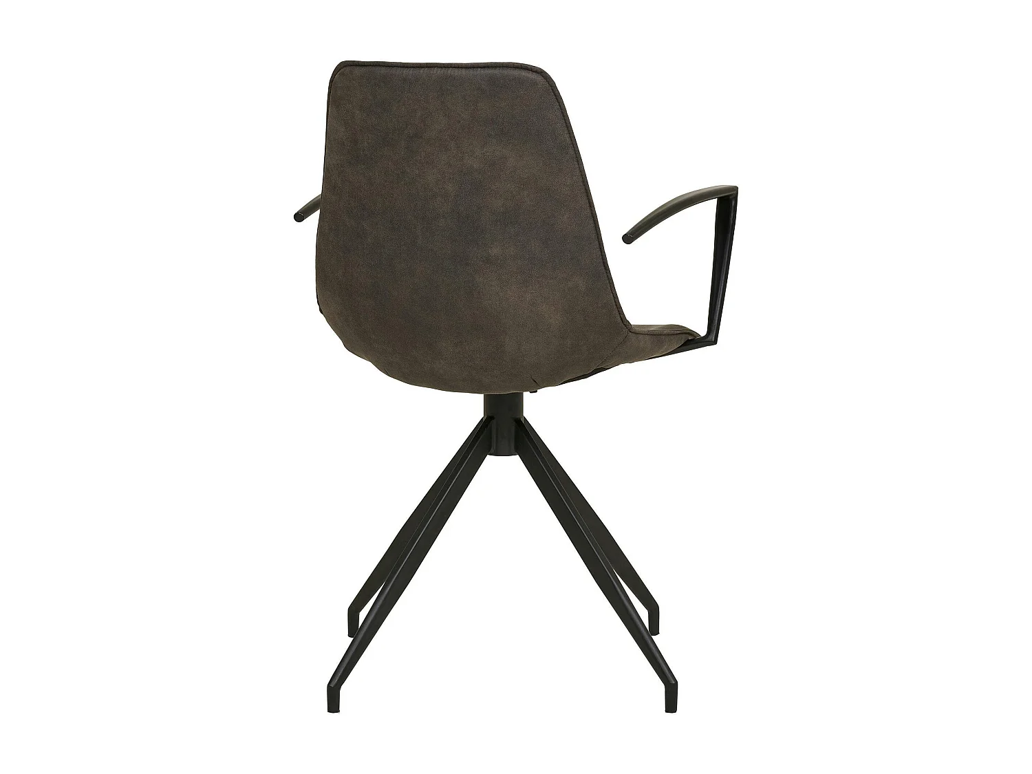 Chaise pivotante marron avec accoudoirs et motif couture (lot de 2) AMSTERDAM