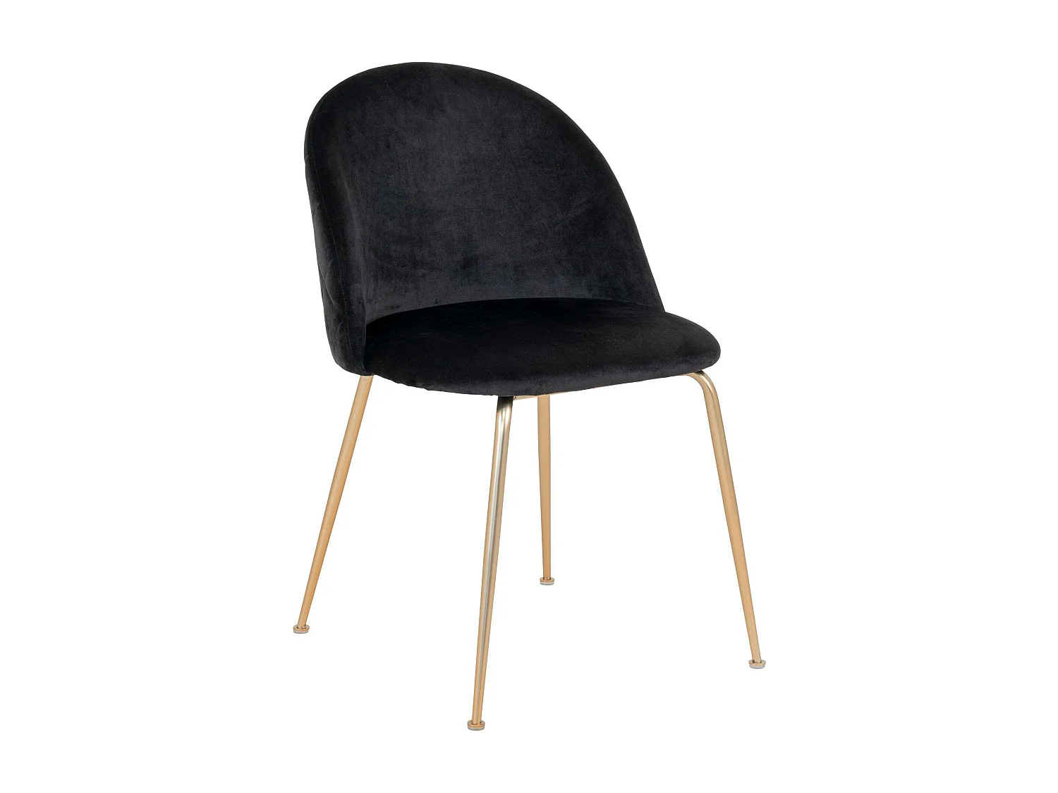 Chaise en velours noir à dossier rond (lot de 2) MONTREUX