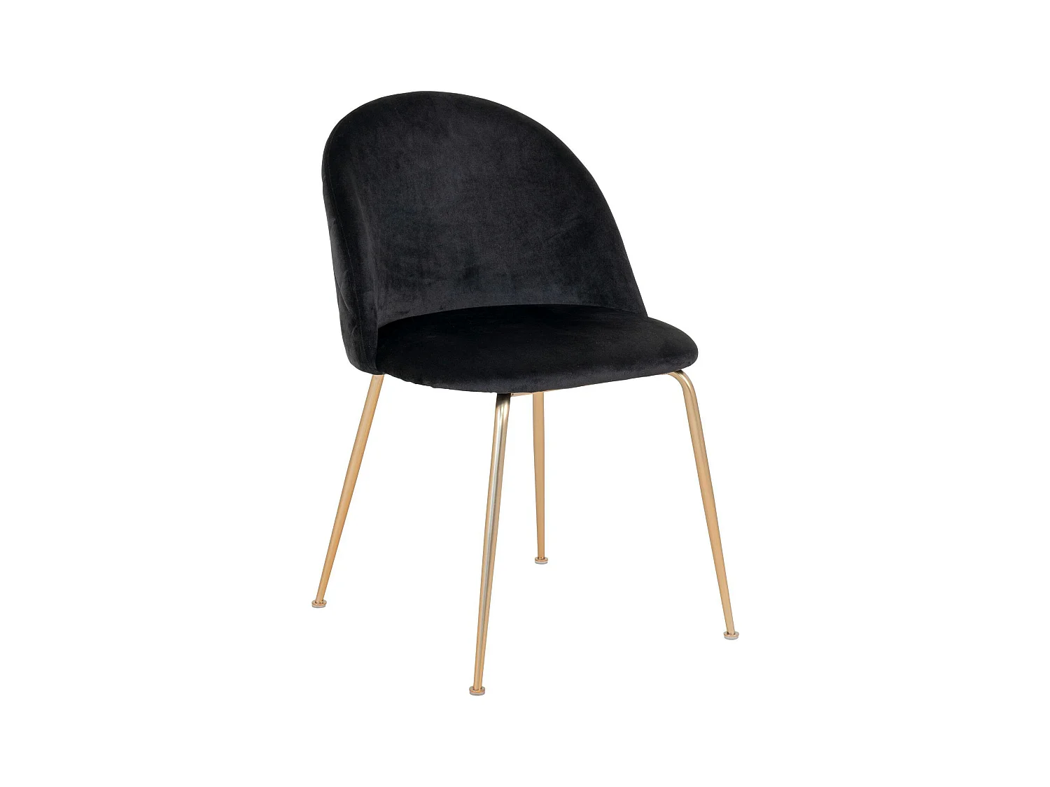 Chaise en velours noir à dossier rond (lot de 2) MONTREUX
