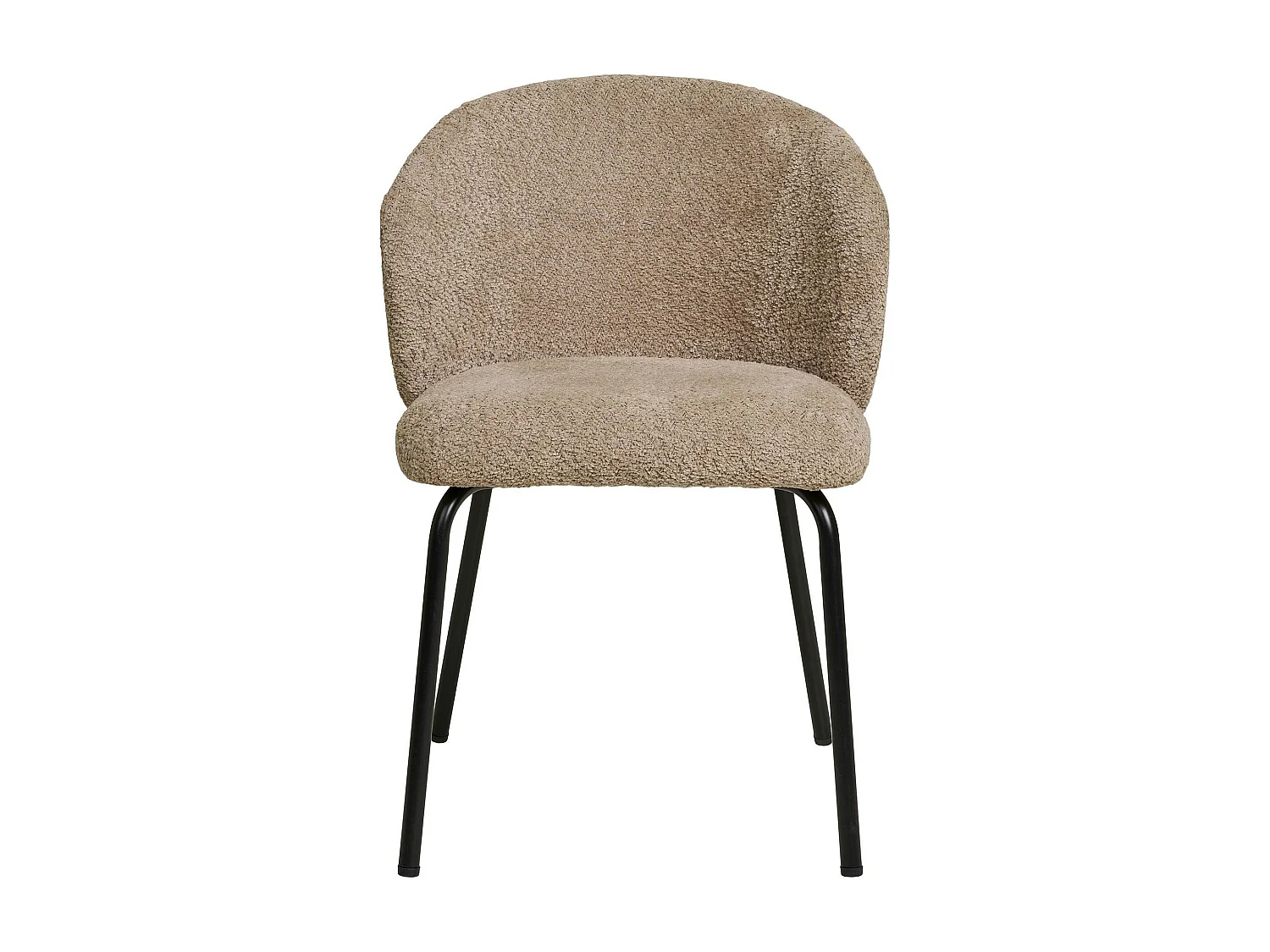 Chaise beige en bouclette avec dossier rond (lot de 2) MONTREUX