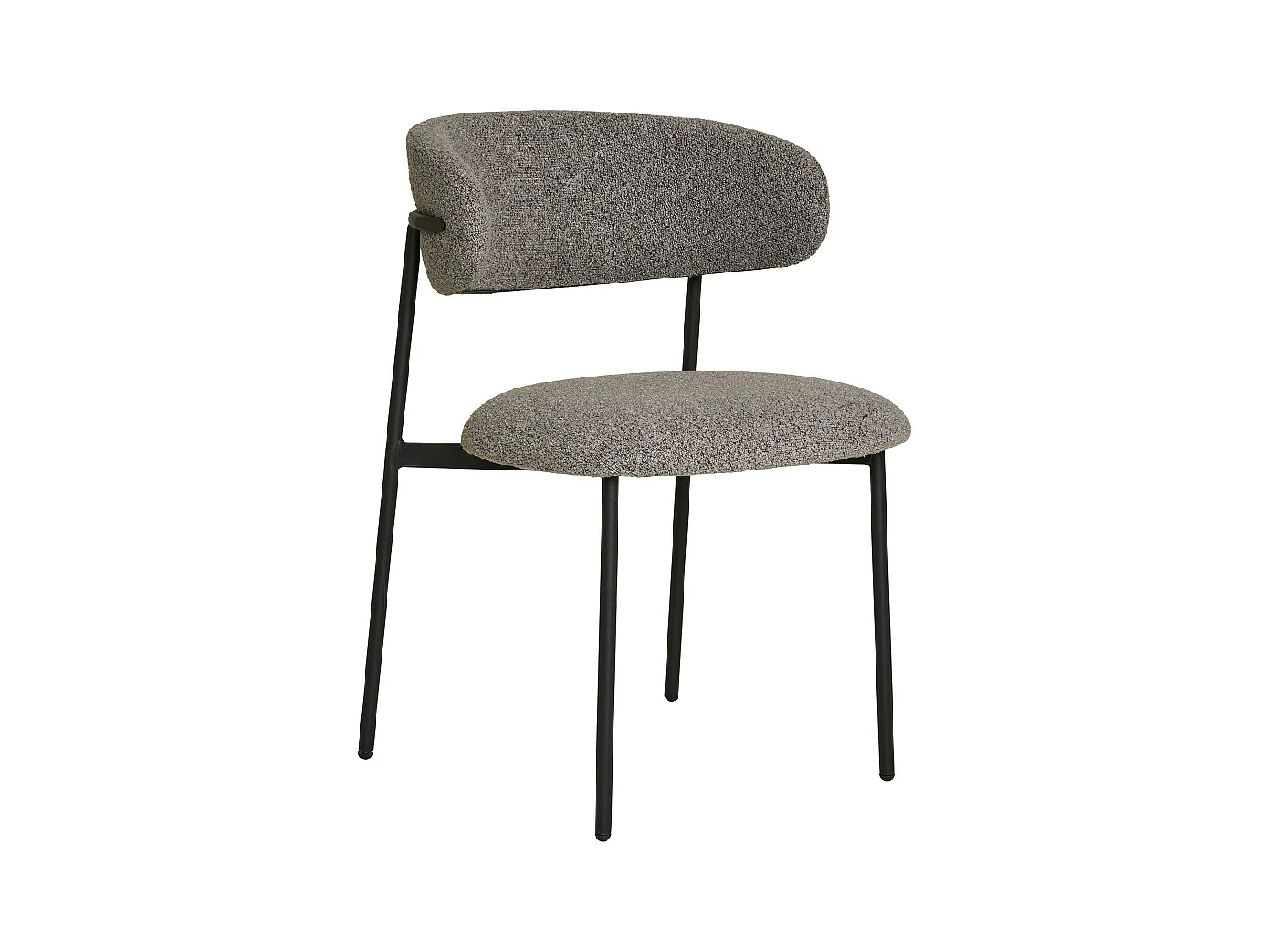 Chaise gris clair en bouclette avec dossier arrondi (lot de 2) MONTREUX