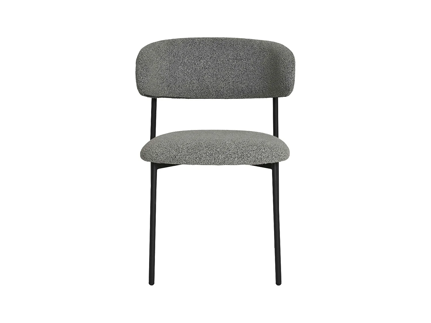 Chaise gris clair en bouclette avec dossier arrondi (lot de 2) MONTREUX