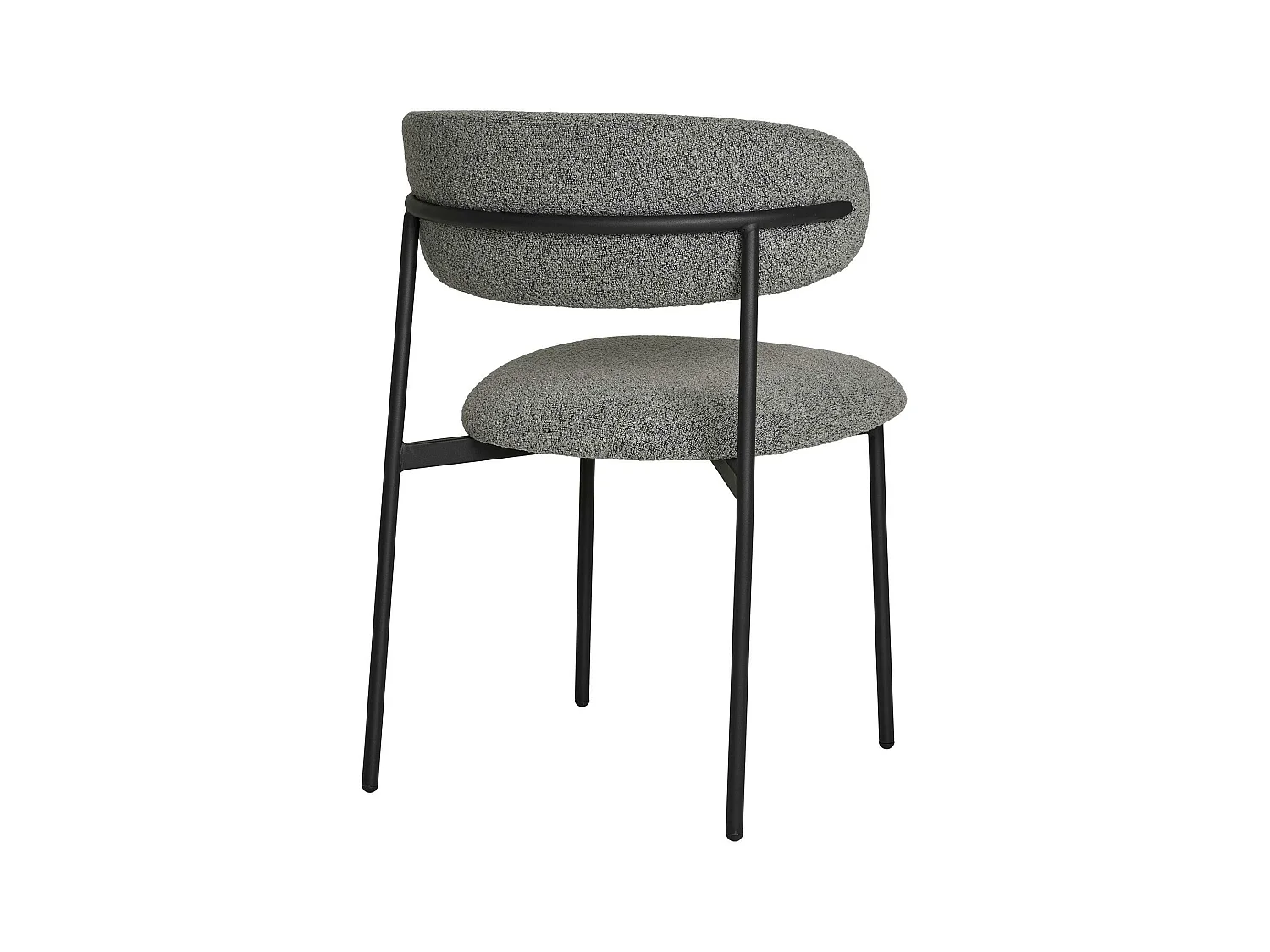 Chaise gris clair en bouclette avec dossier arrondi (lot de 2) MONTREUX