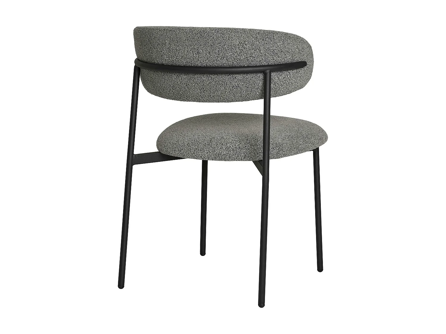 Chaise gris clair en bouclette avec dossier arrondi (lot de 2) MONTREUX