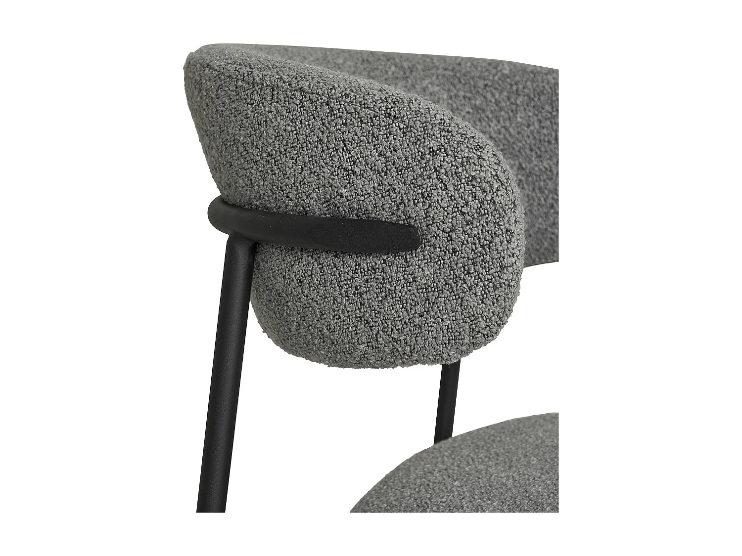 Chaise gris clair en bouclette avec dossier arrondi (lot de 2) MONTREUX