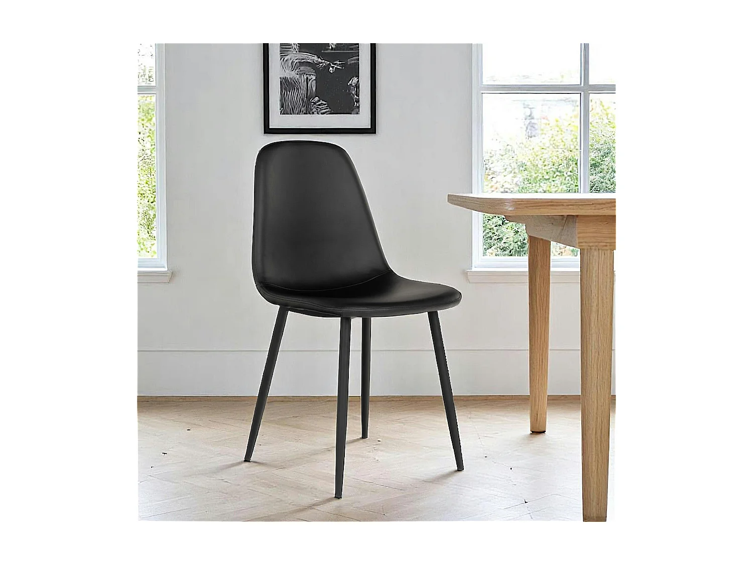 Chaise de salle à manger noire (lot de 2) BERLIN