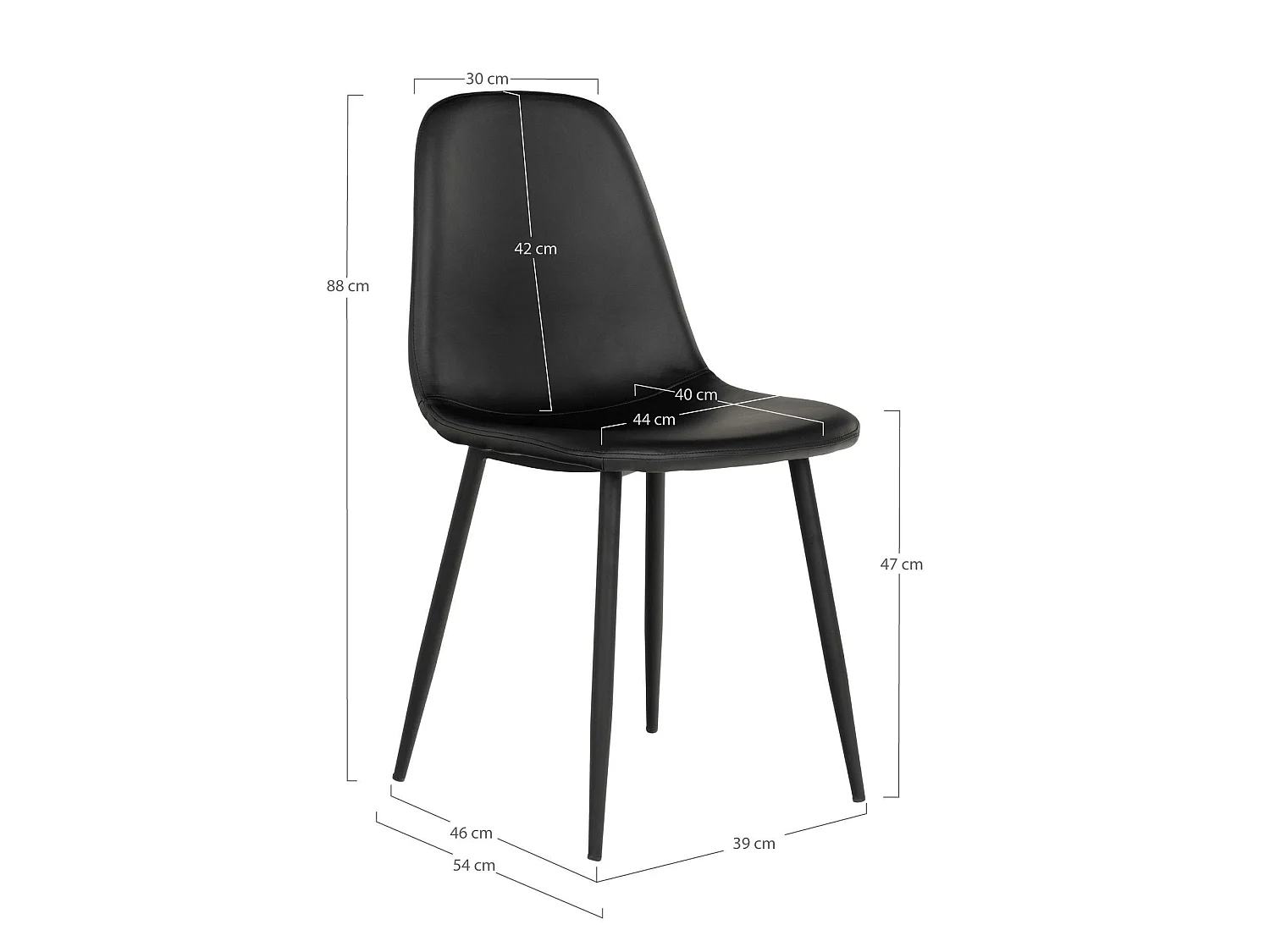 Chaise de salle à manger noire (lot de 2) BERLIN