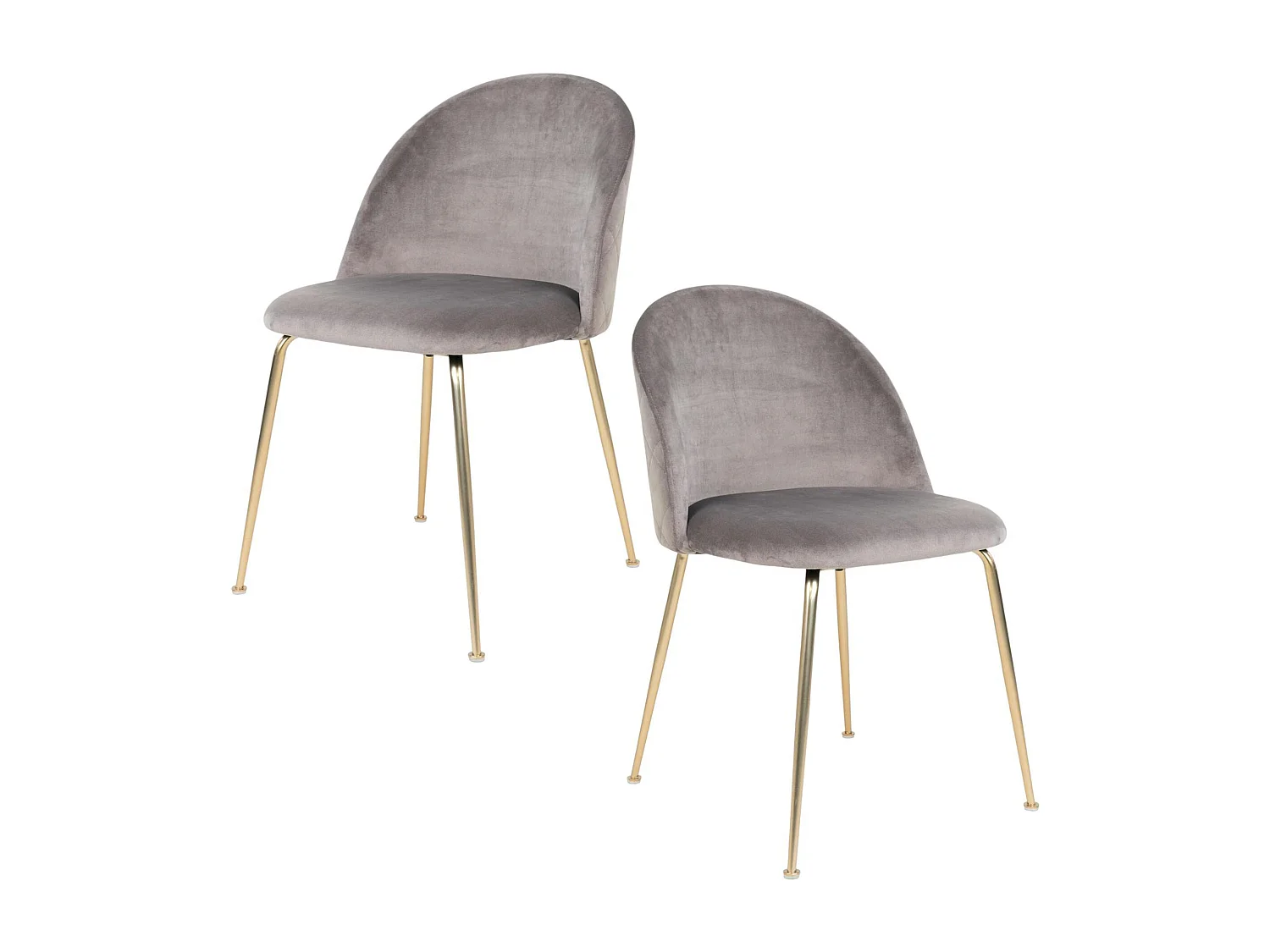 Chaise en velours gris à dossier rond (lot de 2) MONTREUX