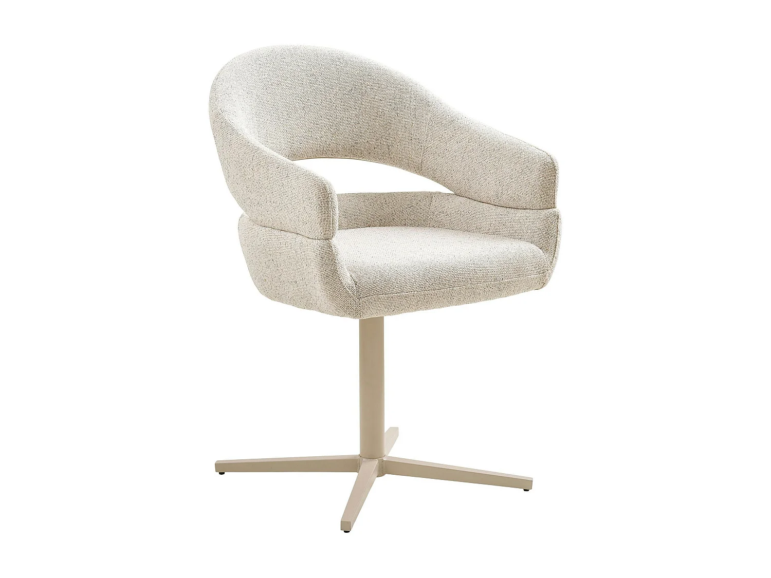 Chaise pivotante beige chiné design avec pied gris (lot de 2) MONTREUX