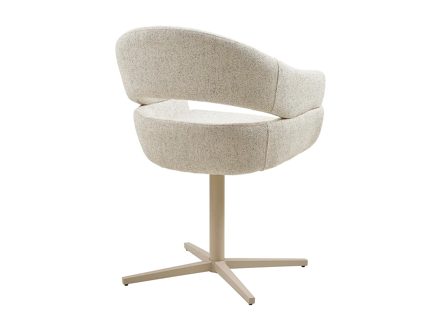 Chaise pivotante beige chiné design avec pied gris (lot de 2) MONTREUX