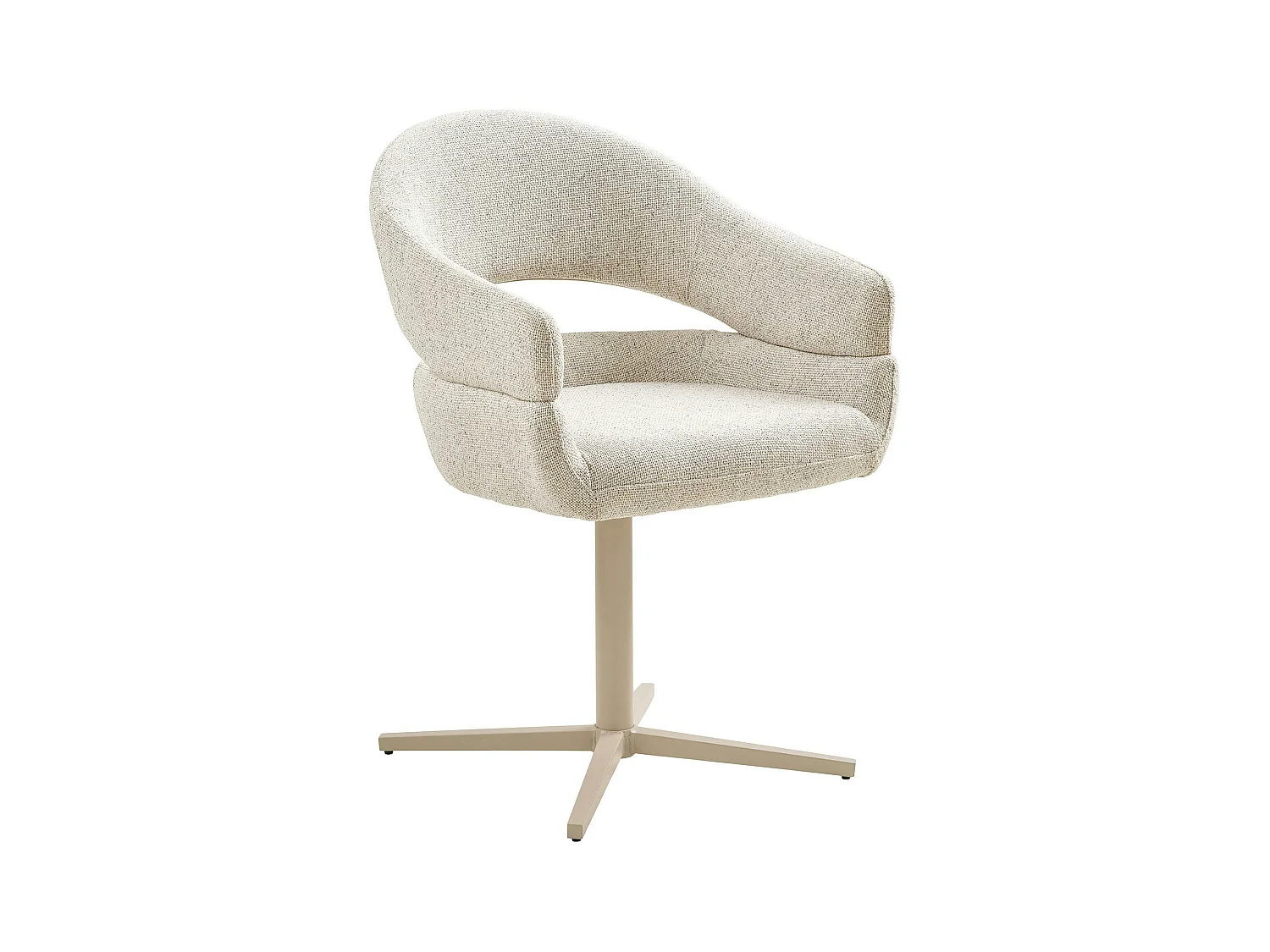 Chaise pivotante beige chiné design avec pied gris (lot de 2) MONTREUX