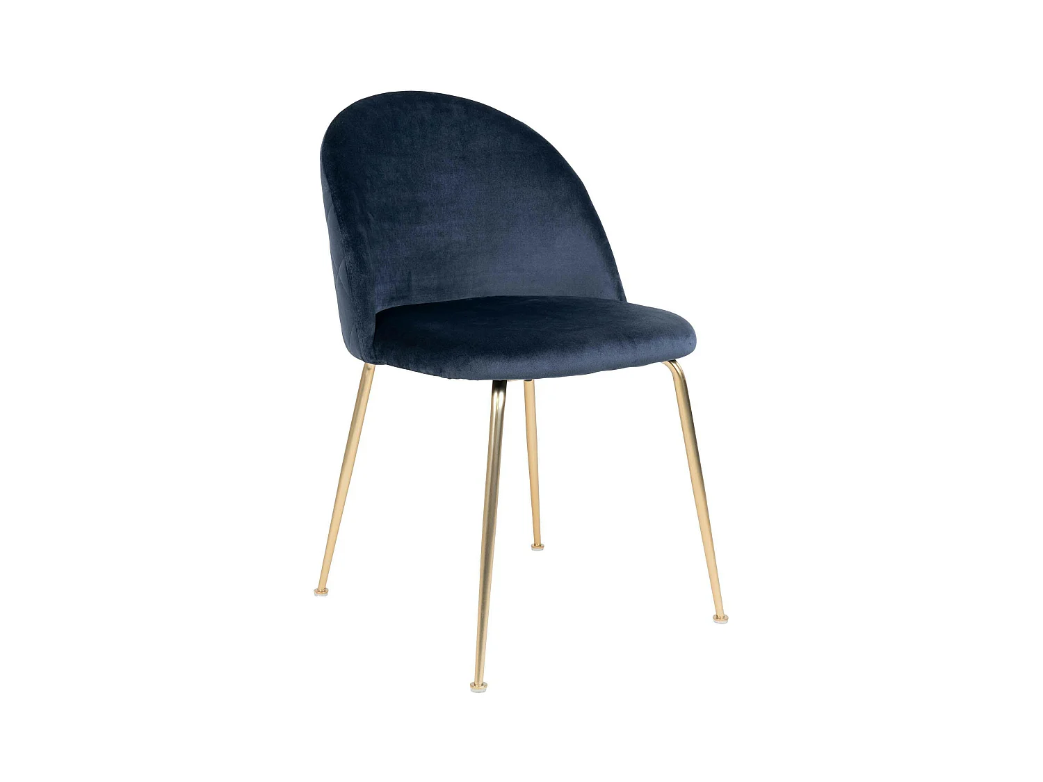 Chaise en velours bleu foncé à dossier rond (lot de 2) MONTREUX