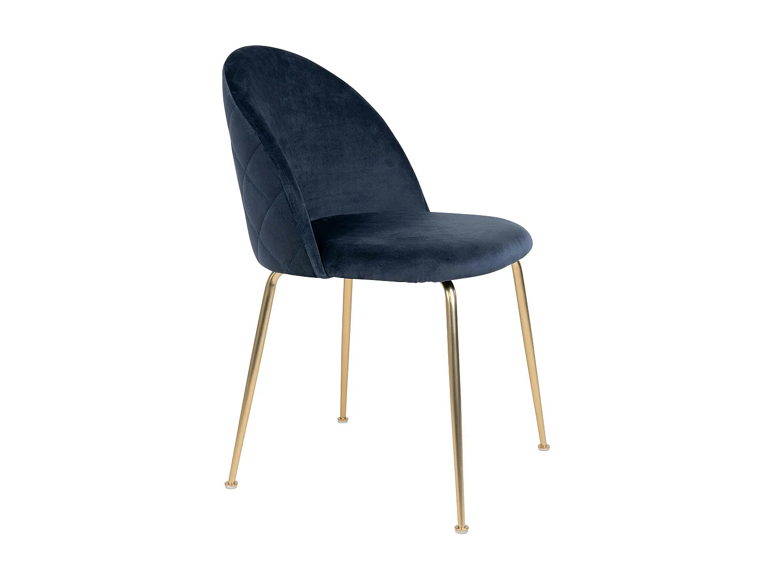 Chaise en velours bleu foncé à dossier rond (lot de 2) MONTREUX