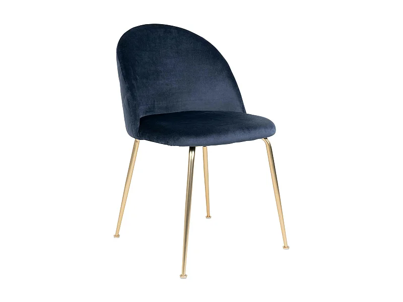 Chaise en velours bleu foncé à dossier rond (lot de 2) MONTREUX