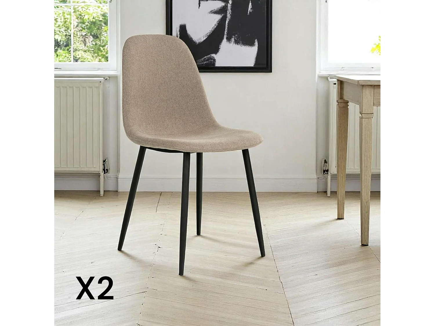 Chaise de salle à manger grise, style moderne (lot de 2) BERLIN