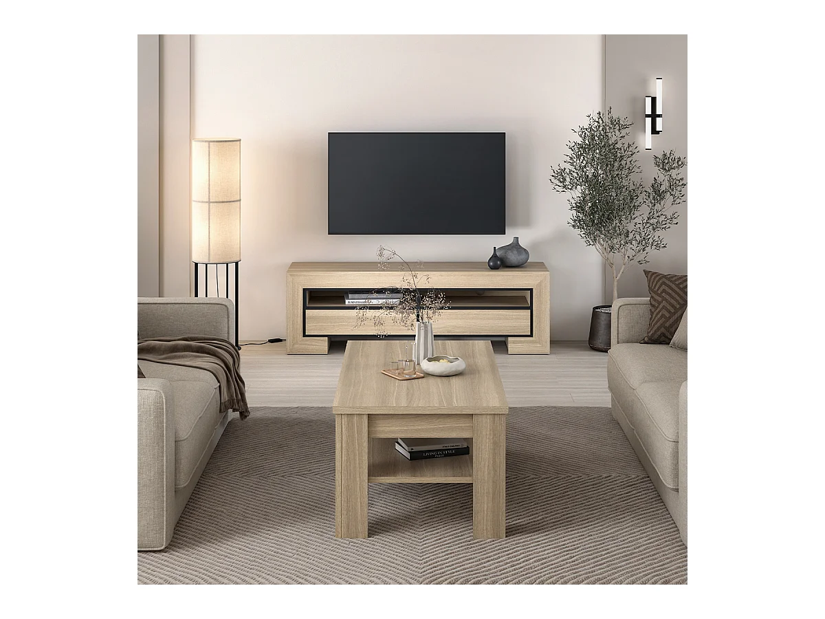 Mesa de centro Lucius madeira 50cm