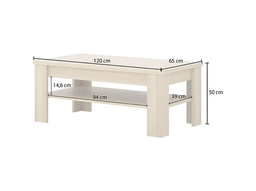 Mesa de centro Lucius madeira 50cm