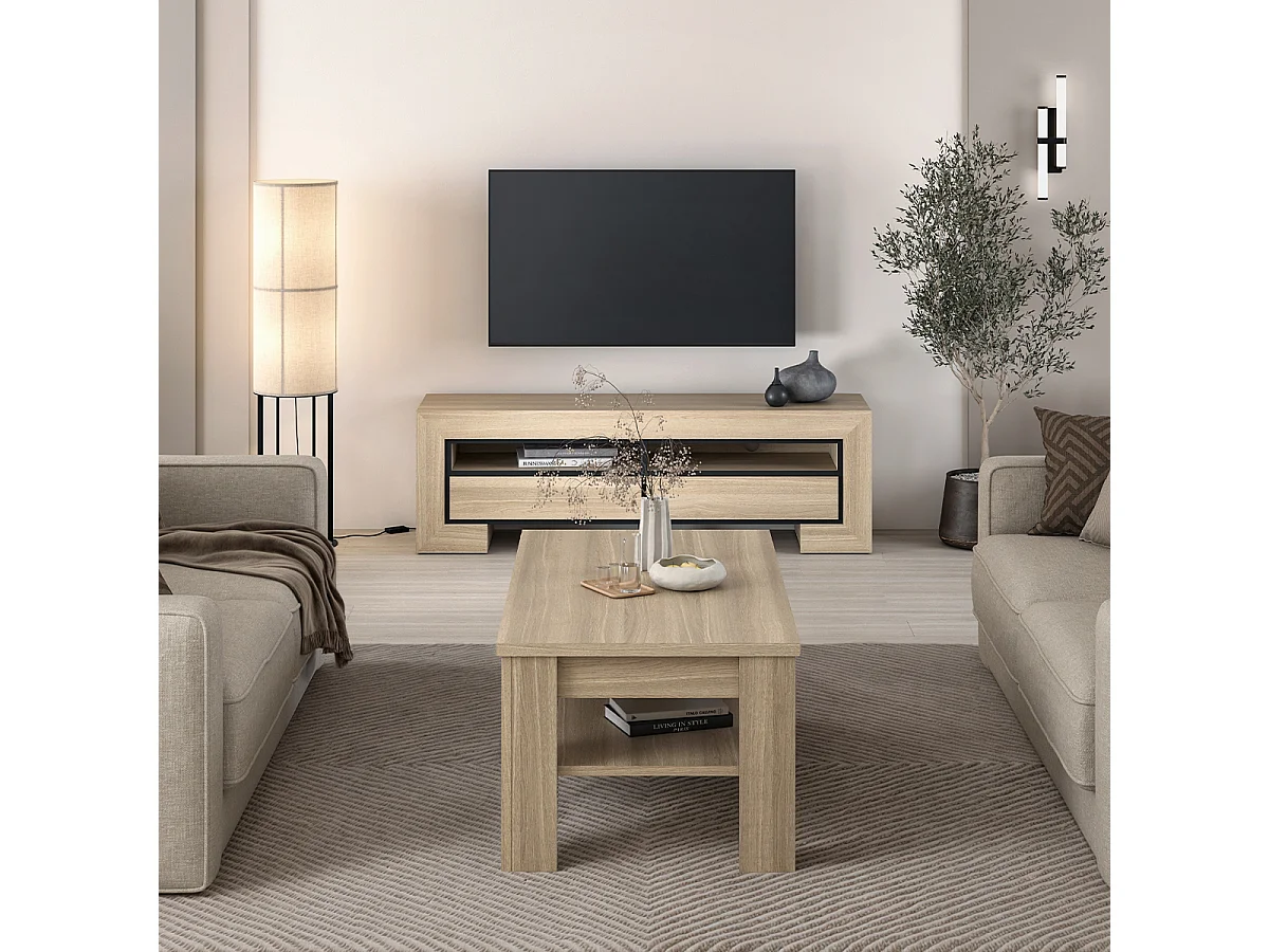 Mesa de centro Lucius madeira 50cm