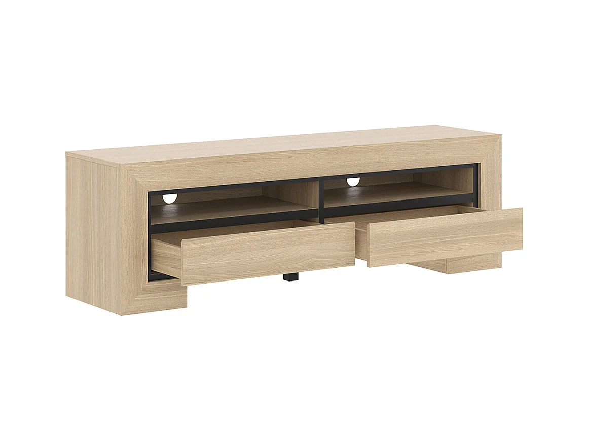 Mobile TV 2 cassetti Lucius marrone e nero 160cm