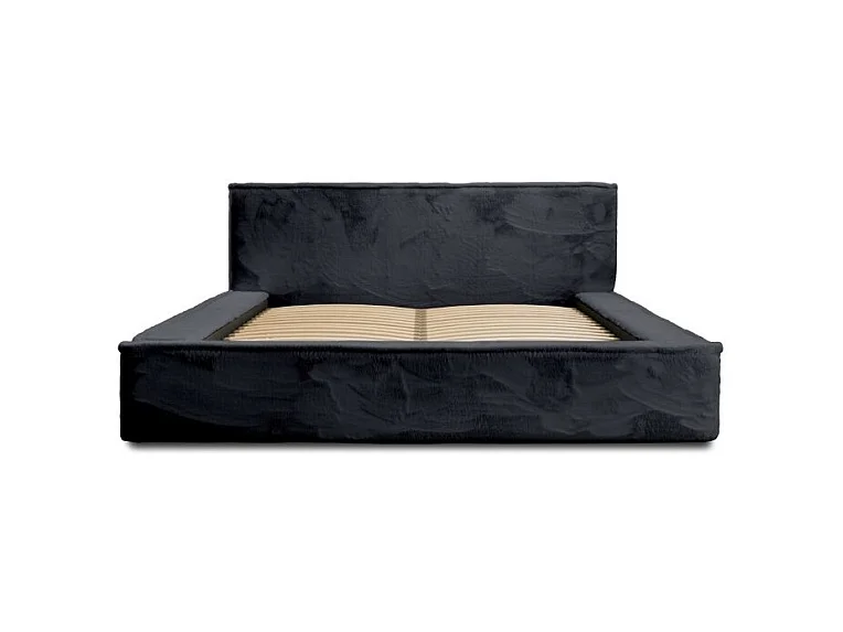Cama con canapé ORLANE – Negro Pizarra Polar – 140x200 cm – Somier elevable – Diseño de alta gama