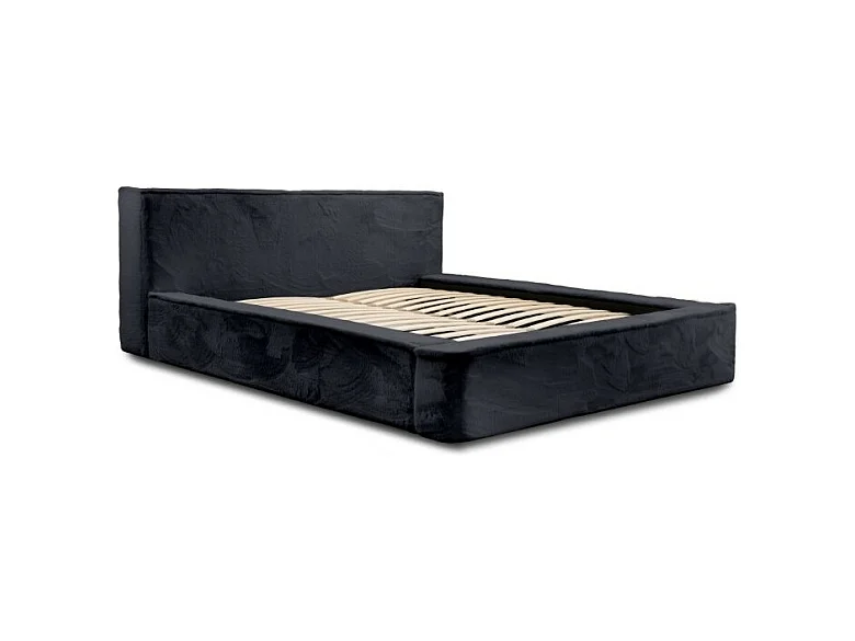 Cama con canapé ORLANE – Negro Pizarra Polar – 140x200 cm – Somier elevable – Diseño de alta gama