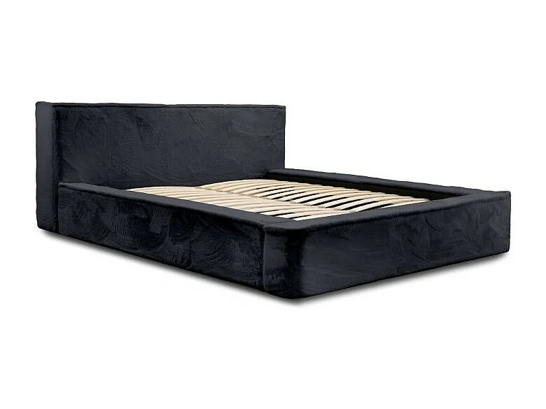 Cama con canapé ORLANE – Negro Pizarra Polar – 140x200 cm – Somier elevable – Diseño de alta gama