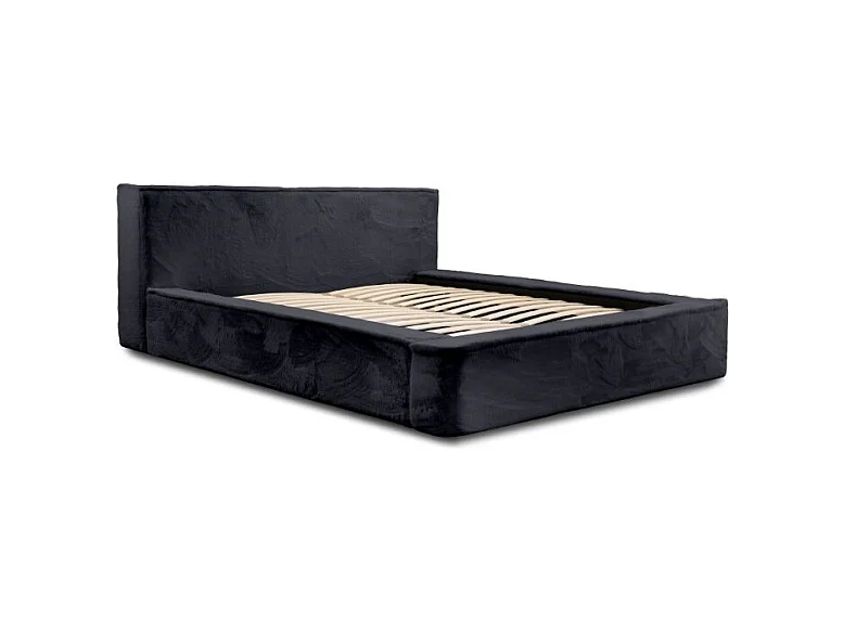 Cama baú ORLANE – Preto Ardósia Polar – 180x200 cm – Estrado elevatório – Design de alta qualidade
