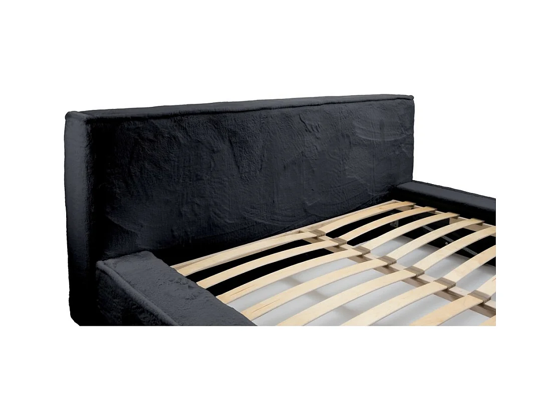 Cama baú ORLANE – Preto Ardósia Polar – 180x200 cm – Estrado elevatório – Design de alta qualidade
