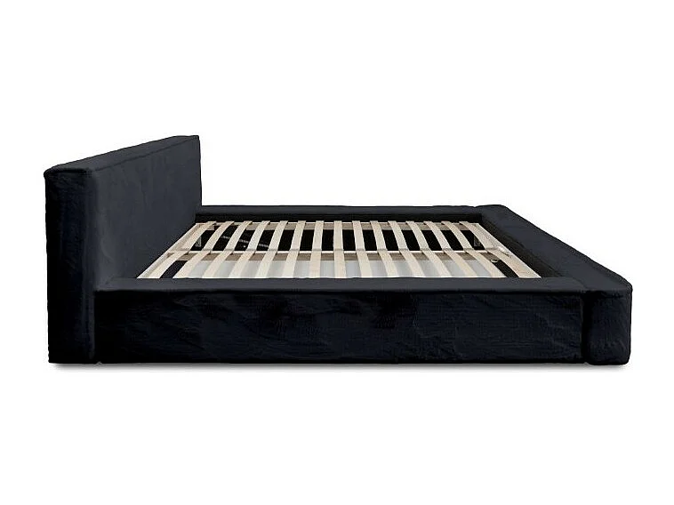 Cama baú ORLANE – Preto Ardósia Polar – 180x200 cm – Estrado elevatório – Design de alta qualidade