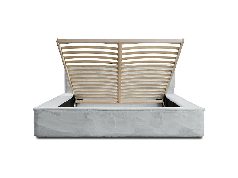 Cama con canapé ORLANE – Blanco Nube Polar – 160x200 cm – Somier elevable – Diseño de alta gama