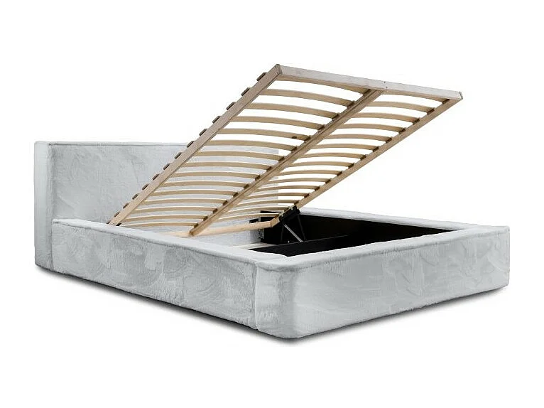 Cama con canapé ORLANE – Blanco Nube Polar – 160x200 cm – Somier elevable – Diseño de alta gama