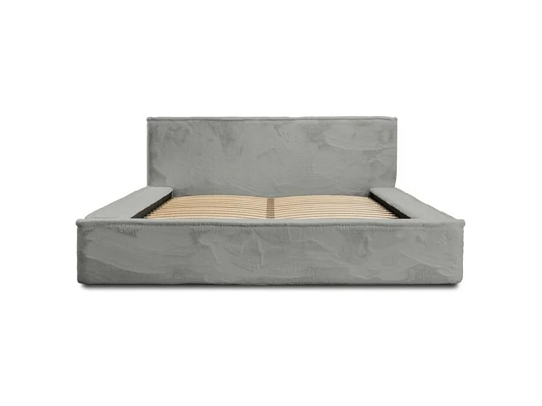 Cama con canapé ORLANE – Gris Carbón Mineral Polar – 140x200 cm – Somier elevable – Diseño de alta gama