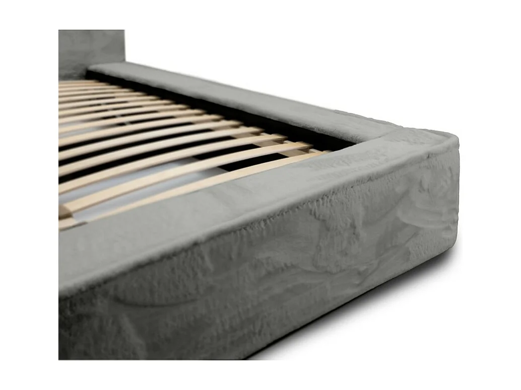 Lit coffre ORLANE – Cinza Carvão Mineral Polar – 180x200 cm – Estrado elevatório – Design de alta qualidade