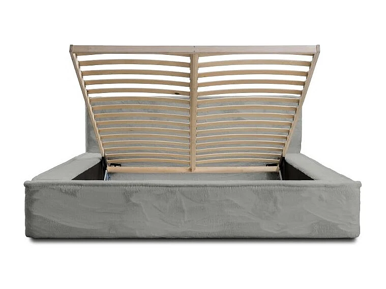 Lit coffre ORLANE – Cinza Carvão Mineral Polar – 180x200 cm – Estrado elevatório – Design de alta qualidade