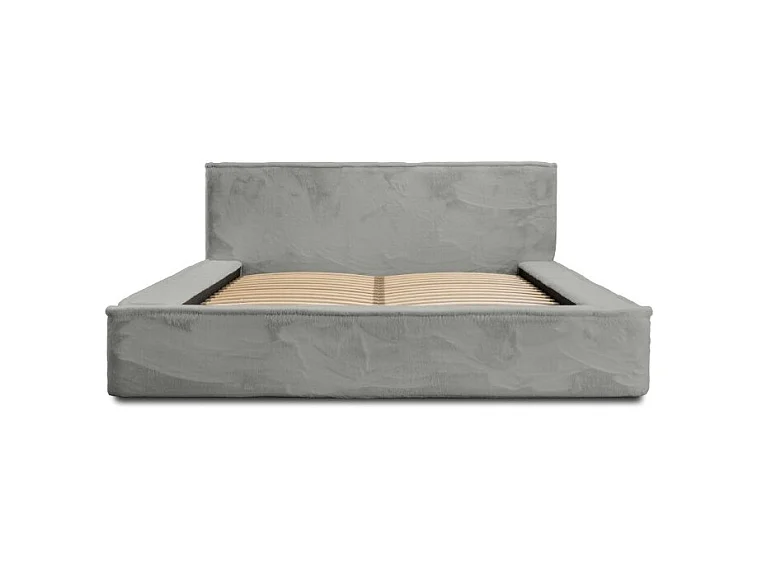 Cama con canapé ORLANE – Gris Carbón Mineral Polar – 160x200 cm – Somier elevable – Diseño de alta gama