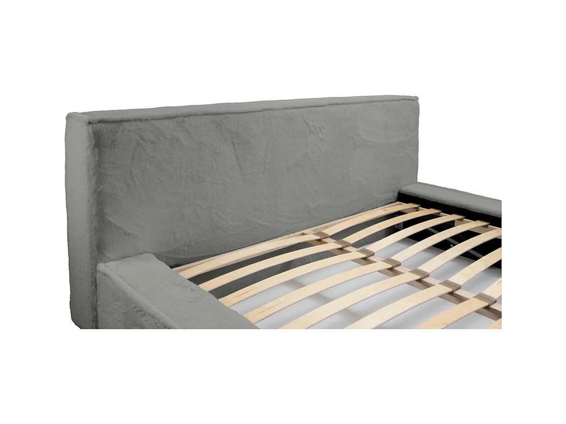 Cama con canapé ORLANE – Gris Carbón Mineral Polar – 160x200 cm – Somier elevable – Diseño de alta gama
