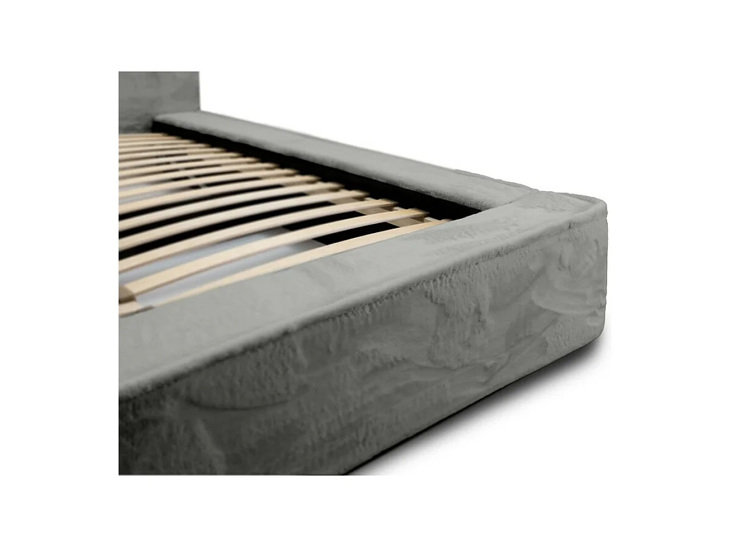 Cama con canapé ORLANE – Gris Carbón Mineral Polar – 160x200 cm – Somier elevable – Diseño de alta gama