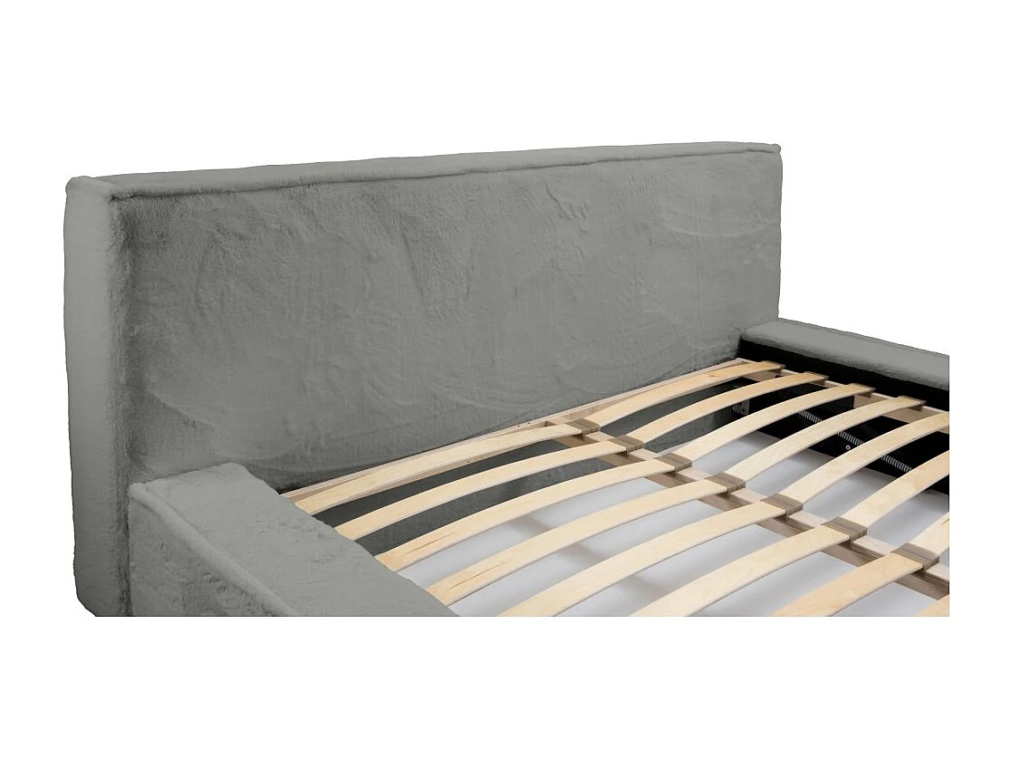 Cama con canapé ORLANE – Gris Carbón Mineral Polar – 160x200 cm – Somier elevable – Diseño de alta gama