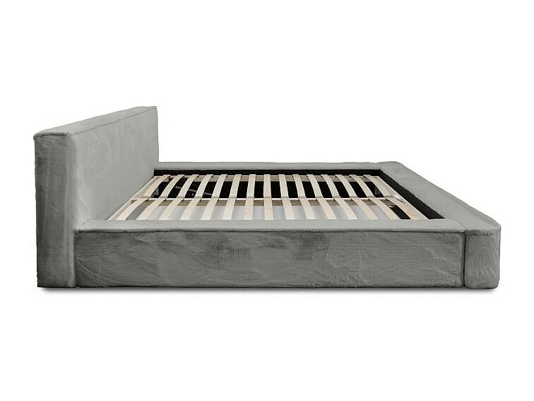 Cama con canapé ORLANE – Gris Carbón Mineral Polar – 160x200 cm – Somier elevable – Diseño de alta gama