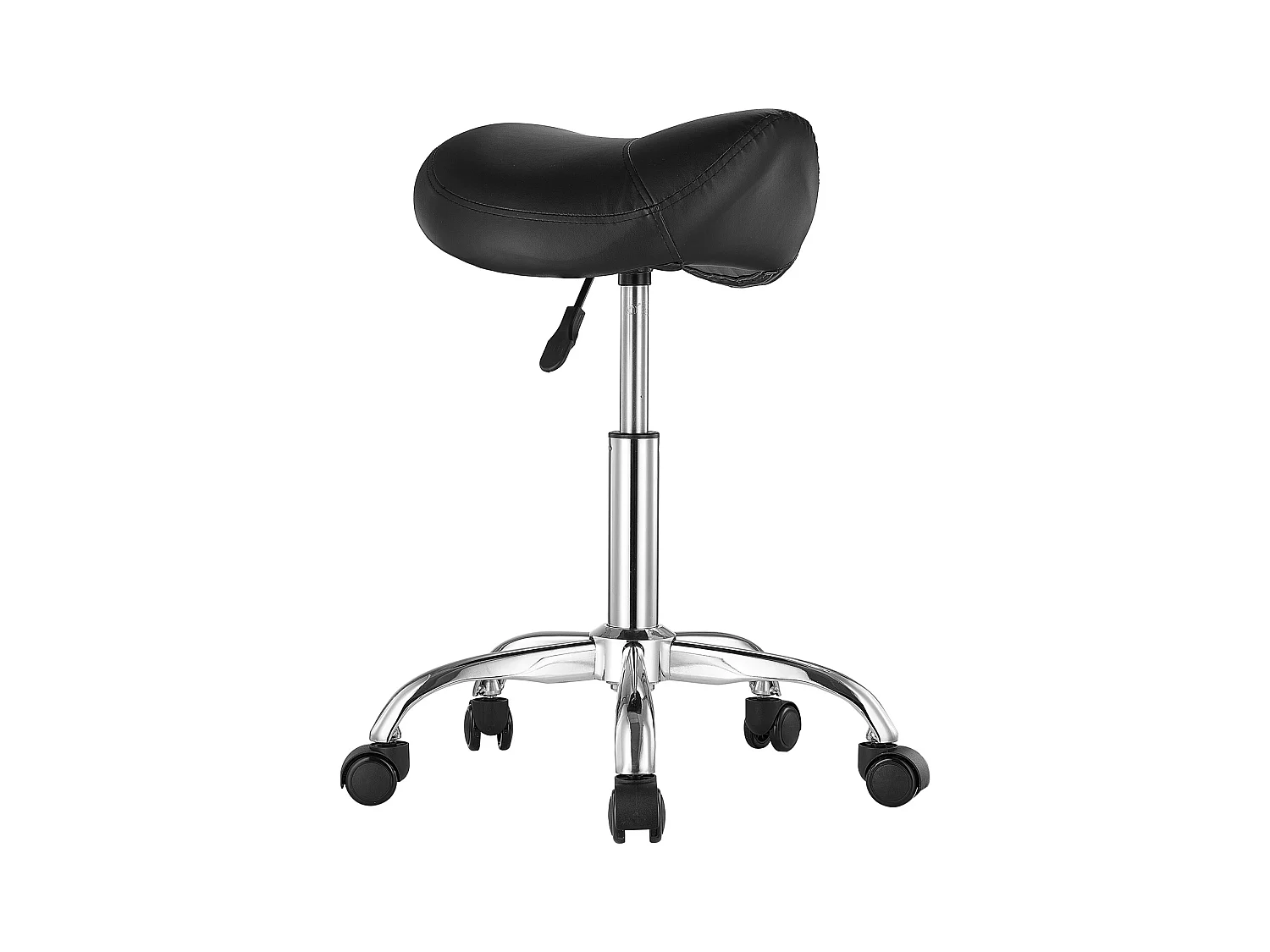 Tabouret Selle Ergonomique, SucceBuy Tabouret de Selle à Roulettes en Cuir PU Réglable Noir