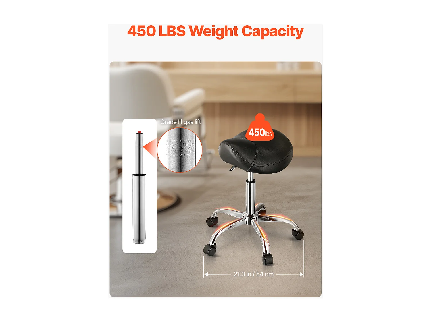 Tabouret Selle Ergonomique, SucceBuy Tabouret de Selle à Roulettes en Cuir PU Réglable Noir