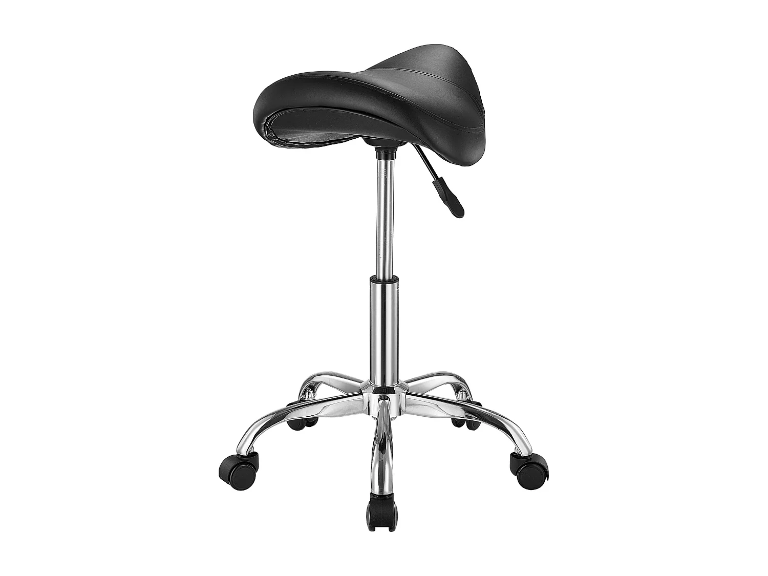 Tabouret Selle Ergonomique, SucceBuy Tabouret de Selle à Roulettes en Cuir PU Réglable Noir