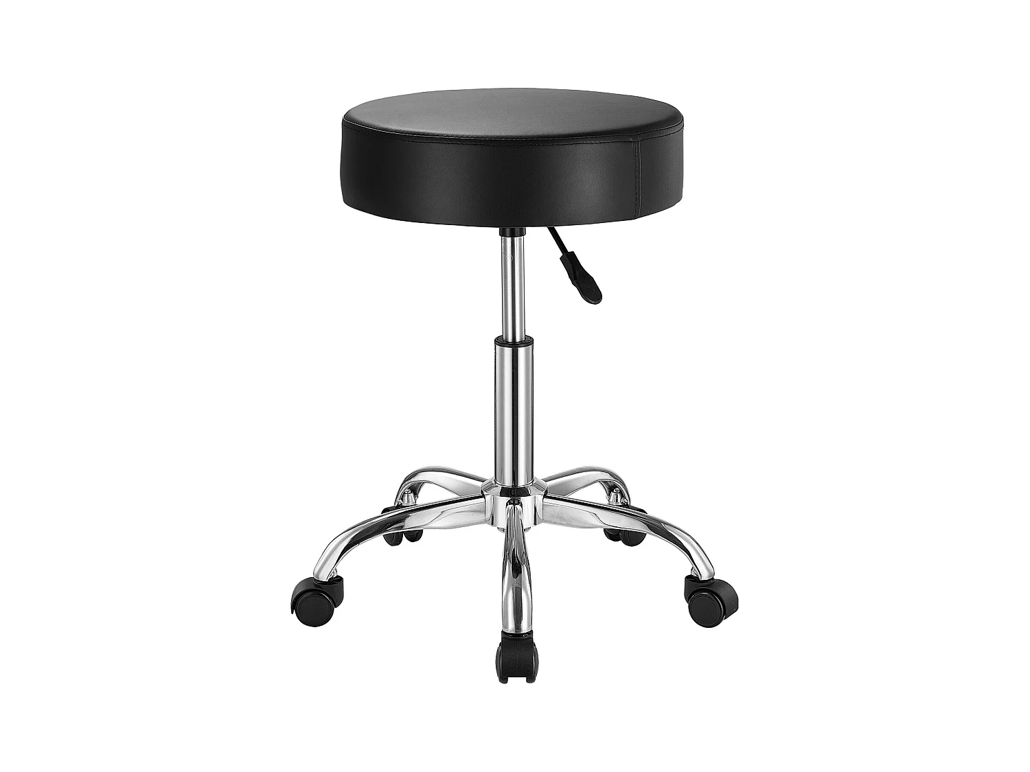 Tabouret de Travail, SucceBuy Tabouret à Roulettes Rond Noir, Hauteur Réglable, Pivotant, 204 kg