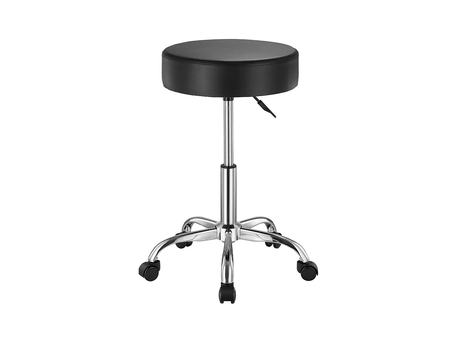 Tabouret de Travail, SucceBuy Tabouret à Roulettes Rond Noir, Hauteur Réglable, Pivotant, 204 kg