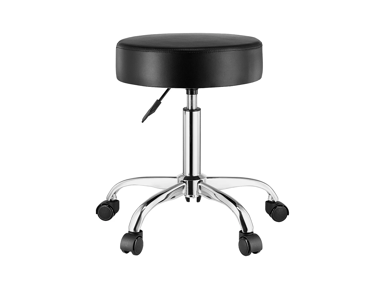 Tabouret de Travail, SucceBuy Tabouret à Roulettes Rond Noir, Hauteur Réglable, Pivotant, 204 kg