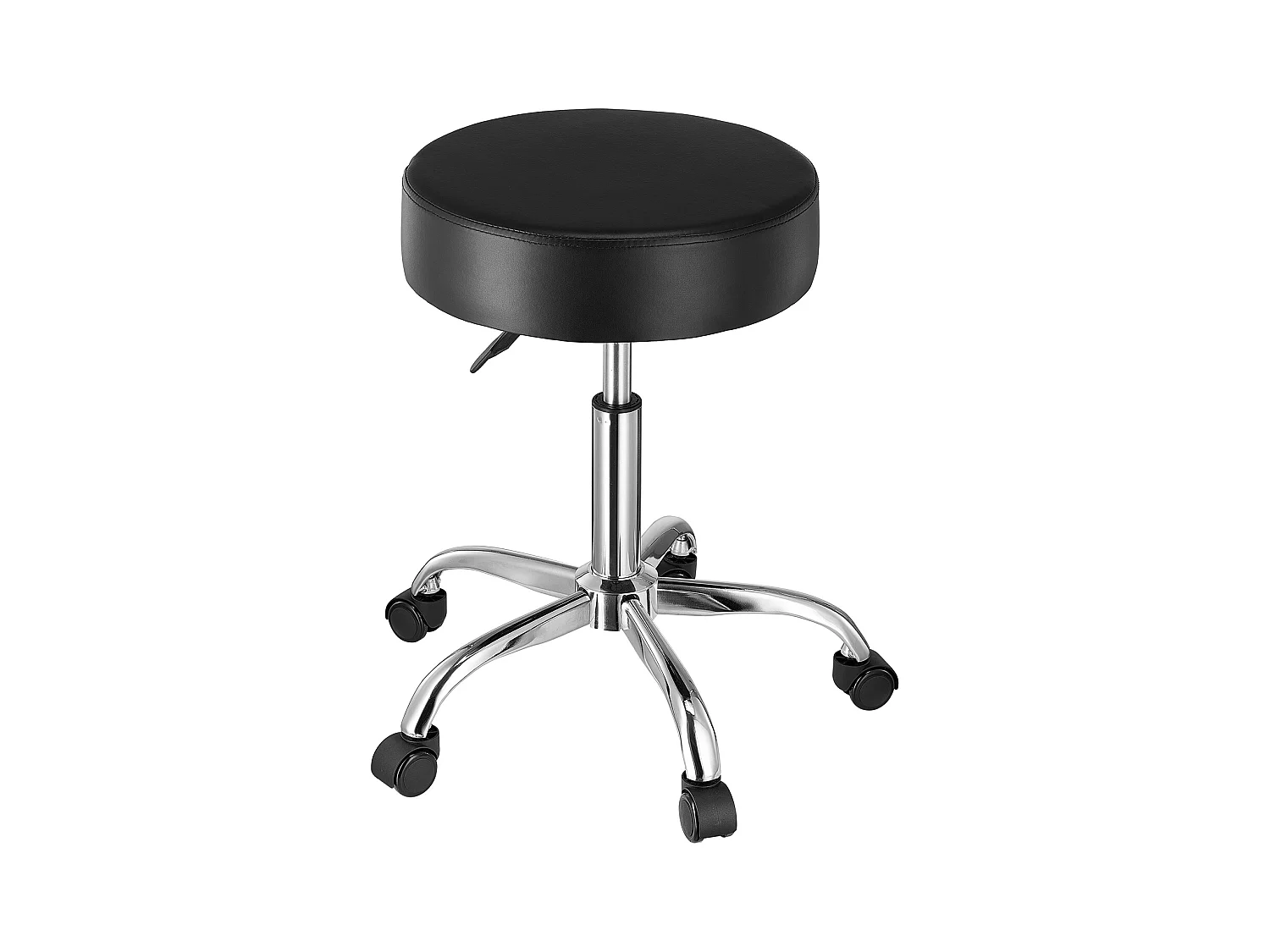 Tabouret de Travail, SucceBuy Tabouret à Roulettes Rond Noir, Hauteur Réglable, Pivotant, 204 kg