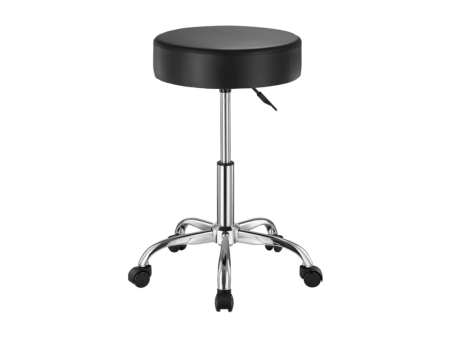 Taburete de Trabajo SucceBuy, Redondo, Negro, con Ruedas, Altura Ajustable, Giratorio, 204 kg