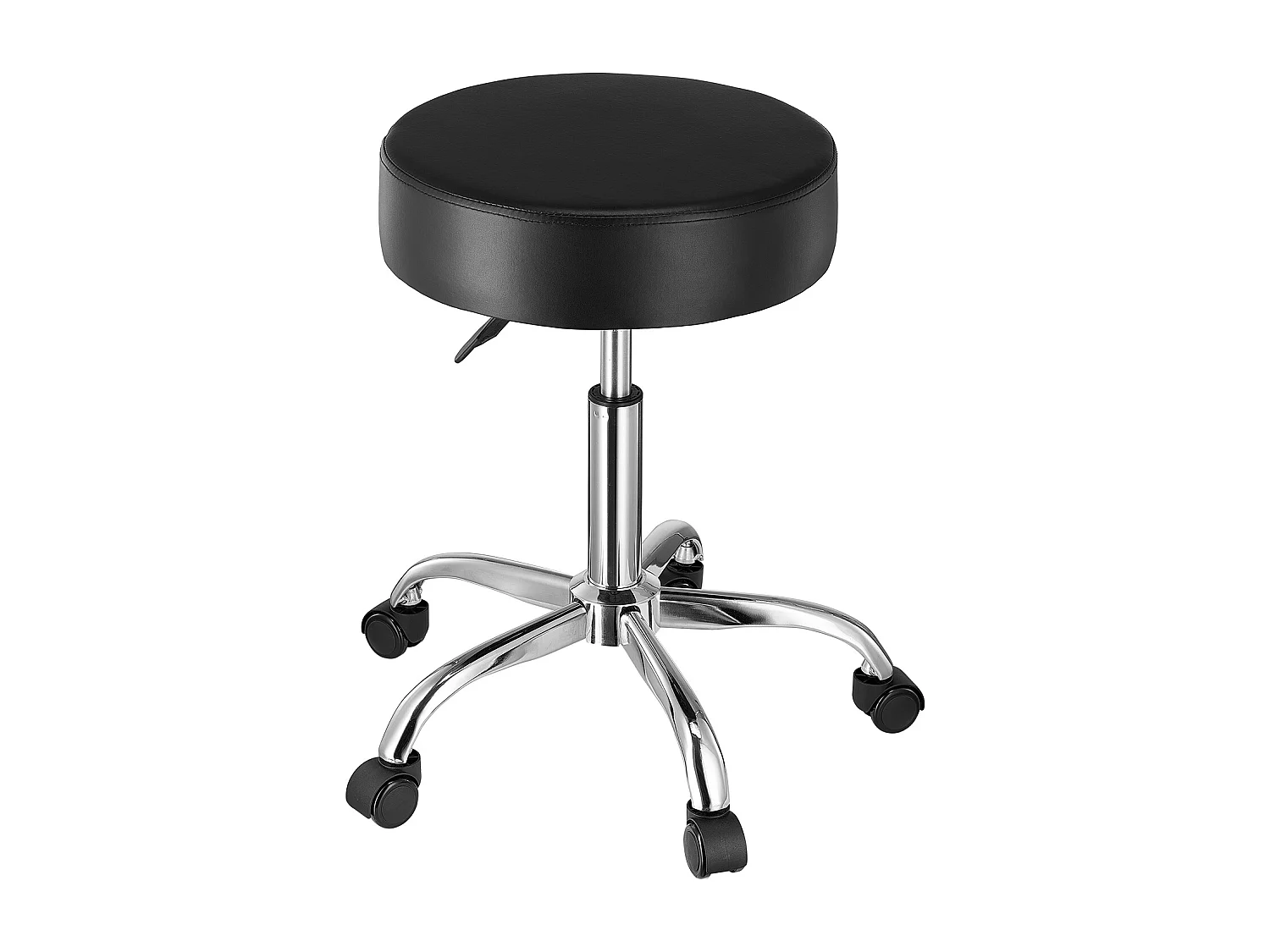 Taburete de Trabajo SucceBuy, Redondo, Negro, con Ruedas, Altura Ajustable, Giratorio, 204 kg