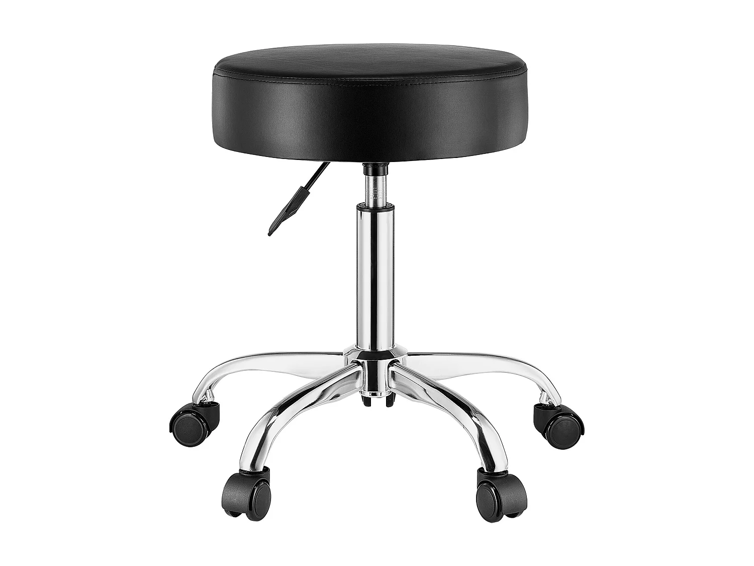 Taburete de Trabajo SucceBuy, Redondo, Negro, con Ruedas, Altura Ajustable, Giratorio, 204 kg